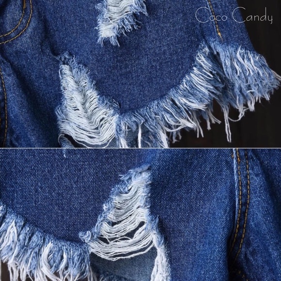 🆕High Waist Jean Denim Shorts - Picture 5 of 7